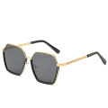 New Women Eyewear Brand Sunglasses  Gradient Mirror Square Female Oversized Half  Frame Designer